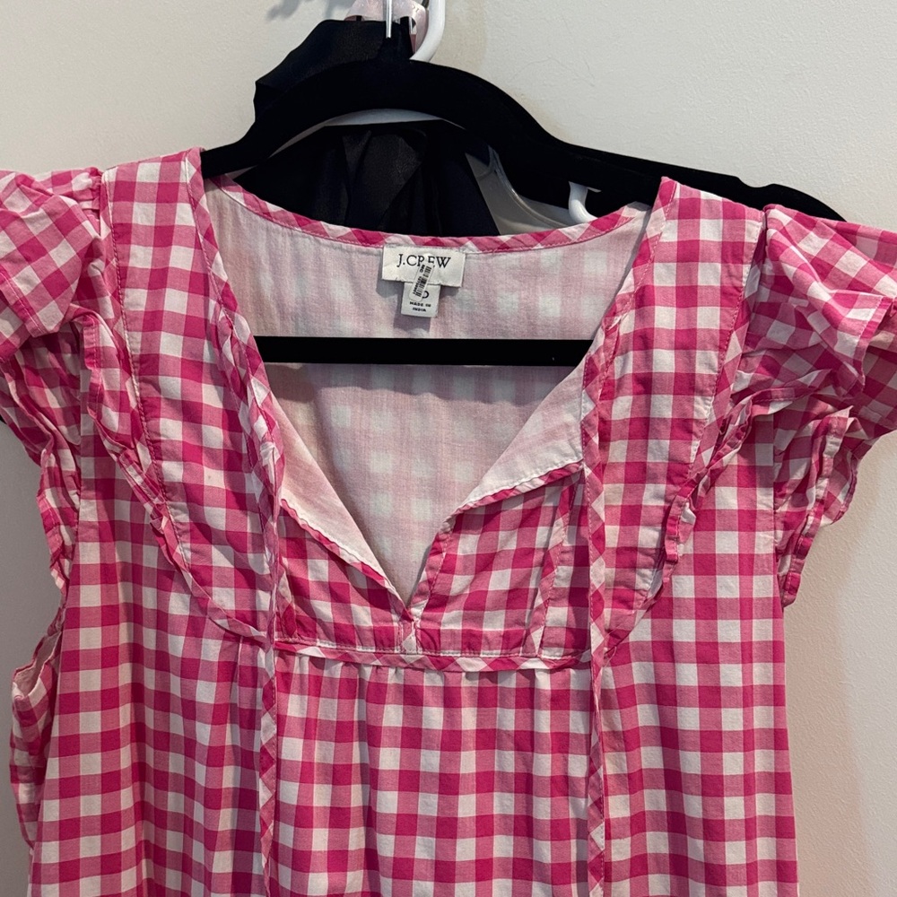 J. Crew Pink and White Gingham  Dress - Picture 2 of 3